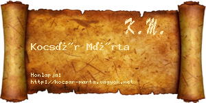 Kocsár Márta névjegykártya
