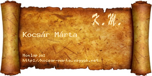 Kocsár Márta névjegykártya