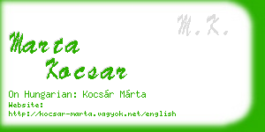 marta kocsar business card